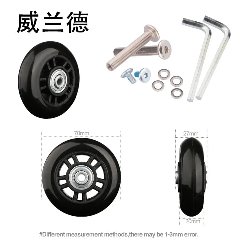 Luggage Suitcase Replacement Wheels 70mm*27mm Toolbox Replacement Luggage Universal Casters Damping Mute Colored Wheels