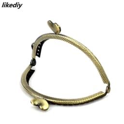 10 Pcs/Lot Antique Bronze Semicircle Metal Purse Frame Heart Kiss Clasp Handle For Bag Accessory