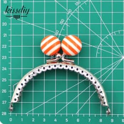 KISSDIY 10PCS 8.5CM Stripe Lollipop Bead Metal Purse Frame Bright And Glossy Silver Semicircle Bags Kiss Clasp Accessory