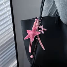 Fashion Starfish Keychain Cute Balloon Dog Leather Charm Women Maximalist Bag Ornaments Accessories Braided Rope Keyring
