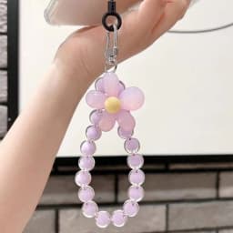Phone Anti-lost Lanyard Key Short Wrist Pendant Colorful Macaron Round Bead Pendant Women's Hand-held Chain Mobile Phone Lanyard