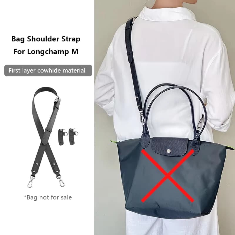 Bag Shoulder Strap For Longchamp M Leather Shoulder Bag Strap Durable Belt Slung Crossbody No Drilling Replacement Accessories