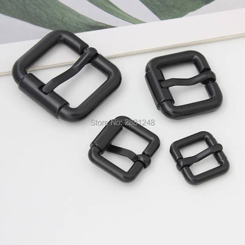 10-30-100pcs dark black dark black turnbuckle zinc alloy square pin buckle bags/belt bag belt strap metal pin buckl DIY adjuster