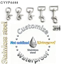 100% Stainless Steel Customize Your Design Snap Hook Bags Buckle For Handbag Clothing Sports Backpack Shoes Waterproof Swimsuit