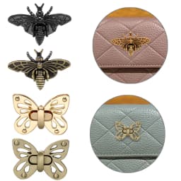 1Pcs Metal Bee/Butterfly Shape Turn Lock Retro Fashion Bag Clasp Hardware Buckle for DIY Leather Crafts Handbag Purse Accessory