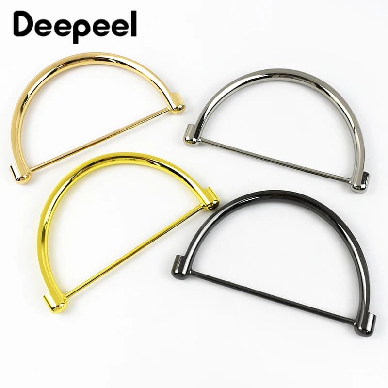 1-5Pcs Metal Bag Handle Replacement for Women DIY Shoulder Bags Making Handbag Frame Parts D Rings Buckles HandBag Accessories