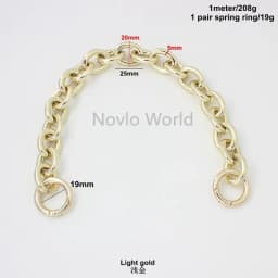 Gold/Light gold/Silver 30-120cm 2cm Wide Fat Rings Light Weight Alumium Chic Bag Chain Thick Chain Purse Strap