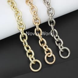 Gold/Light gold/Silver 30-120cm 2cm Wide Fat Rings Light Weight Alumium Chic Bag Chain Thick Chain Purse Strap