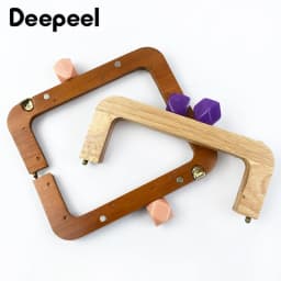 Deepeel 20cm Wooden Purse Frame Handbag Handles Women Woven Bags Wallet Clamp Handmade Closure Brackets DIY Bag Accessories