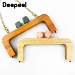 Deepeel 20cm Wooden Purse Frame Handbag Handles Women Woven Bags Wallet Clamp Handmade Closure Brackets DIY Bag Accessories
