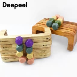 Deepeel 20cm Wooden Purse Frame Handbag Handles Women Woven Bags Wallet Clamp Handmade Closure Brackets DIY Bag Accessories