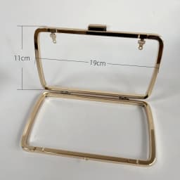 Metal Box Purse Frame Women DIY Clutch Handmade Plastic Parts Square Wallet Bag Clasp Evening Bag Frame Handles with Buckels