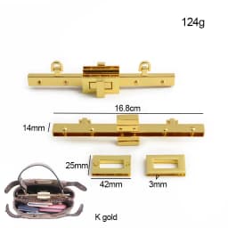 1-4-10PCS K Gold 21.8/16.8CM Metal Cast Solid Double Twist Locks For Bags Handbag Tote Carrying Handle Clasp Buckles Accessories
