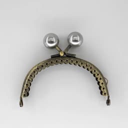 1PCS 8.5cm Pearl Beads Antique Bronze Metal Purse Frame Handle for Clutch Bag Handbag Accessories Making sewing Kiss Clasp Lock