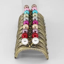 1PCS 8.5cm Pearl Beads Antique Bronze Metal Purse Frame Handle for Clutch Bag Handbag Accessories Making sewing Kiss Clasp Lock