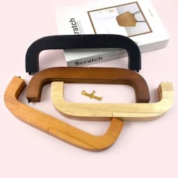 1Pc 25cm Square Wooden Bags Handle for Handbag Purse Frame Closure Clip Kiss Clasp DIY Handmade Sewing Brackets Bag Accessories