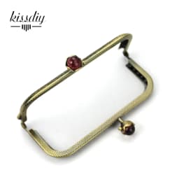 KISSDIY 10PCS 10.5 cm Colorful crystal bead Metal Purse Frame square antique bronze brass lace Coin Purse Frames