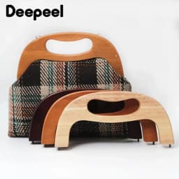 1/2Pcs Deepeel 24cm Wooden Handles Bag Purse Frame Closure Kiss Clasp Women Handbag Sewing Brackets Crochet Bags DIY Accessories