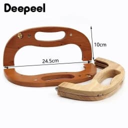 1/2Pcs Deepeel 24cm Wooden Handles Bag Purse Frame Closure Kiss Clasp Women Handbag Sewing Brackets Crochet Bags DIY Accessories
