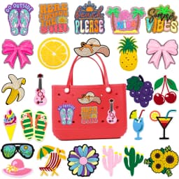 1PCS Women‘s Bag Charms Summer Style Fruit Plant Cactus Shiny Bow Beach Tote Bag Accessories Fashion Handbag Decorations