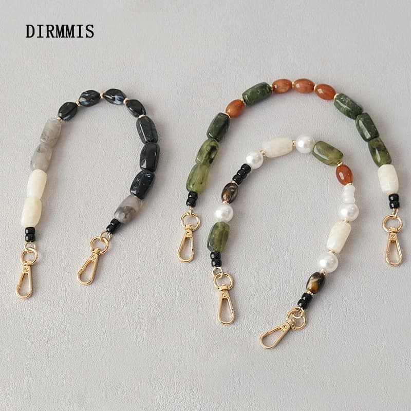 New Fashion Woman Bag Accessory Detachable Luxury Beaded Chains Cute Acrylic Luxury Strap Women Handbag Shoulder Handle Chain