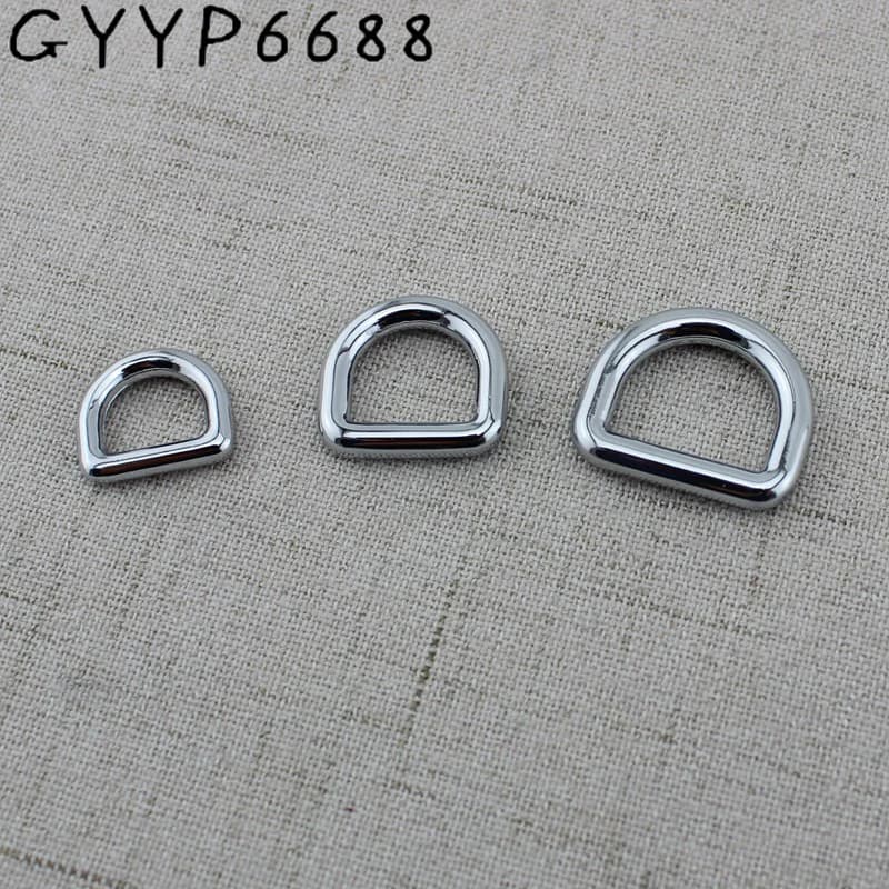 10-50-100pcs 13mm 16mm 19mm 25mm High qualith alloy metal Polished lock carabiner handbag welded d rings for bag accessories