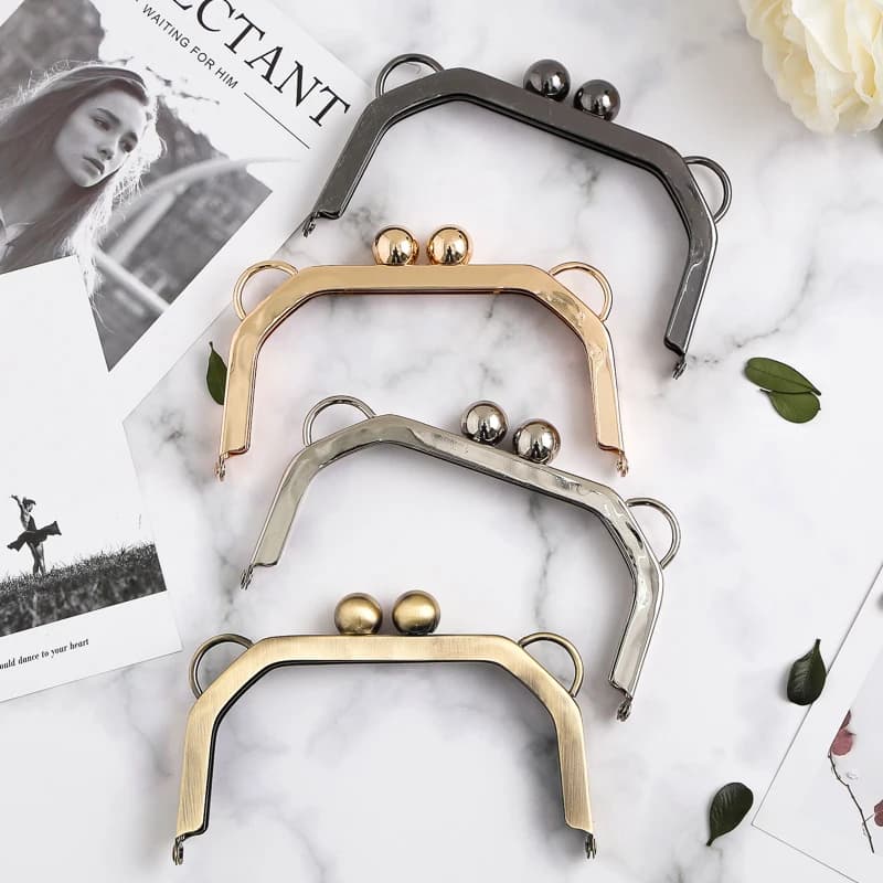 14CM No Hole Screw ear Purse Frame Bead Kiss Clasp DIY Coin Purse Accessories