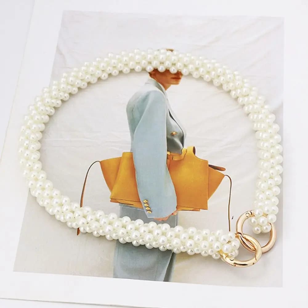 Pearl Bag Strap Shoulder Bag Chain Bag Chain Bags Straps Replacement Handles Purse Belts Beaded Handbag Belt Bags Accessories