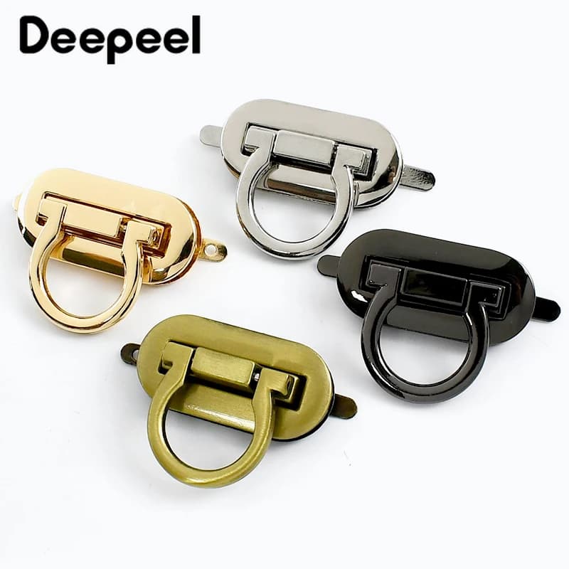 1/2/3/5Pcs Metal Square Turn Twist Locks Women's Bag Lock Buckle Decorative Handbag Closure Clasps Hardware Accessories