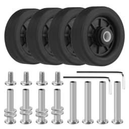 4Pcs Black Luggage Replacement Wheels Suitcase Repair Wheel Part W/H Screw Mute Travel Trolley Case Replacement 5cm Axles Caster