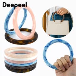 2Pcs 9.4cm Resin Round Bags Handle Plastic Amber O Ring for Wovenbag Purse Handbag Handles DIY Handmade Craft Bag Accessories
