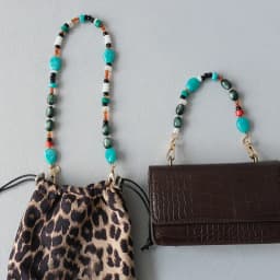 New Fashion Woman Bag Accessory Detachable Vintage Blue Bead Chain Acrylic Bag Rope Strap Women Handbag Shoulder Handle Chain