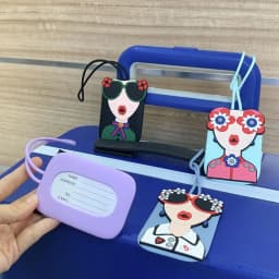 Soft Silicone Travel Luggage Tag Suitcase Identifier Tag with Lanyard Anti-lost Boarding Pass Tag Name Phone Address Label