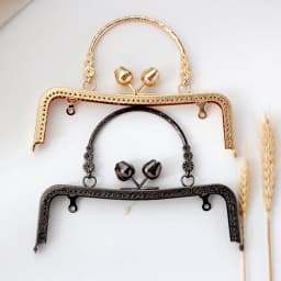 K616 Buds head spot drill hasp clasp 21CM handle purse frame gold black DIY Kiss lock bag coin purse Hardware accessories