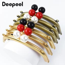 1/2/5Pcs 16.5cm Bead Metal Bags Handle Women's Handbag Purse Frame Wallet Kiss Clasp DIY Handmade Sewing Bracket Bag Accessories