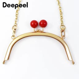 1/2/5Pcs 16.5cm Bead Metal Bags Handle Women's Handbag Purse Frame Wallet Kiss Clasp DIY Handmade Sewing Bracket Bag Accessories