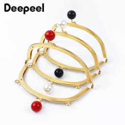 1/2/5Pcs 16.5cm Bead Metal Bags Handle Women's Handbag Purse Frame Wallet Kiss Clasp DIY Handmade Sewing Bracket Bag Accessories