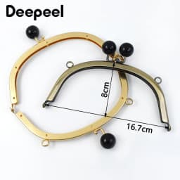 1/2/5Pcs 16.5cm Bead Metal Bags Handle Women's Handbag Purse Frame Wallet Kiss Clasp DIY Handmade Sewing Bracket Bag Accessories