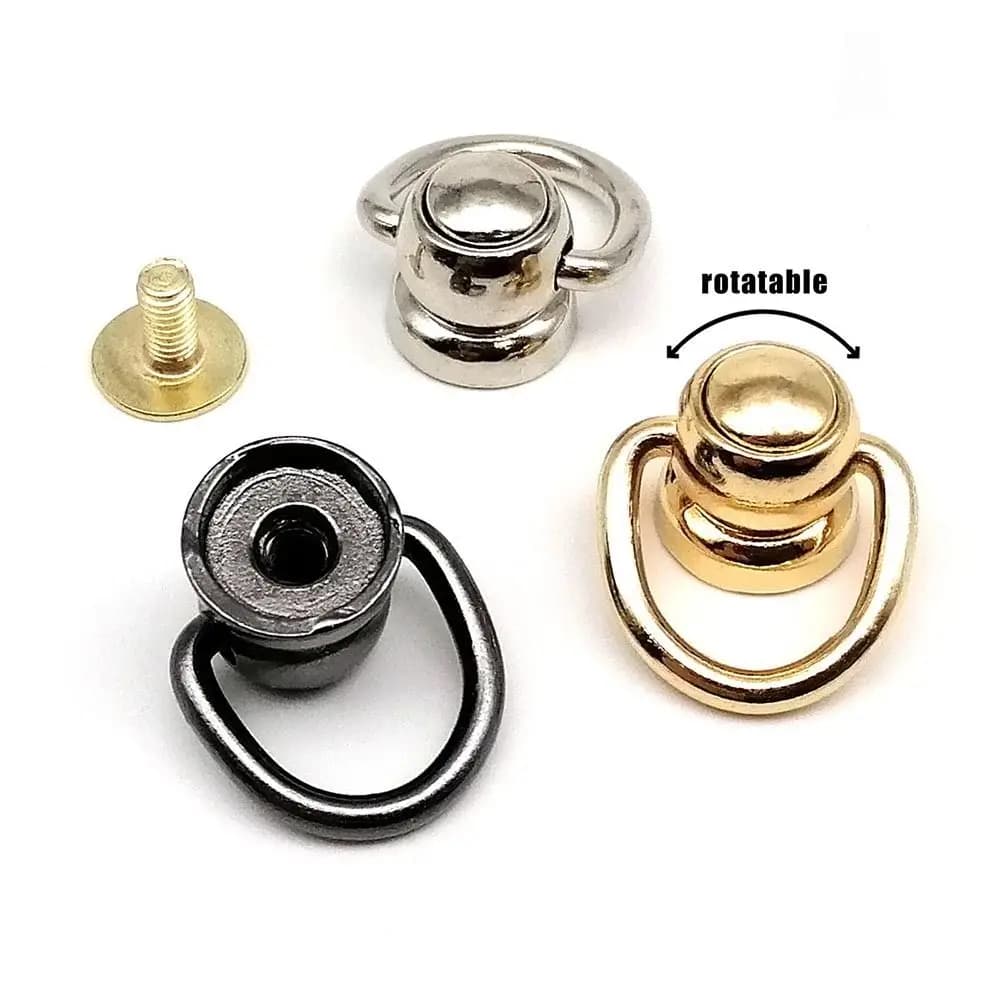 10Pcs/Pack Zinc-Alloy Ball Nail Screwback Screw Back Rivet Stud Spot with O Ring for Handmade Leather Bag Belt Strap Phone Case