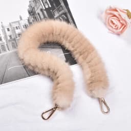 Besfilin Genuine Mink Fur Bag Strap Hand Woven Metal Handle Shoulder Chain Replacement Multi-Purpose Luxury Fashion Accessory