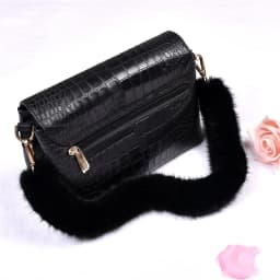 Besfilin Genuine Mink Fur Bag Strap Hand Woven Metal Handle Shoulder Chain Replacement Multi-Purpose Luxury Fashion Accessory