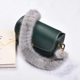 Besfilin Genuine Mink Fur Bag Strap Hand Woven Metal Handle Shoulder Chain Replacement Multi-Purpose Luxury Fashion Accessory