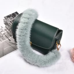 Besfilin Genuine Mink Fur Bag Strap Hand Woven Metal Handle Shoulder Chain Replacement Multi-Purpose Luxury Fashion Accessory
