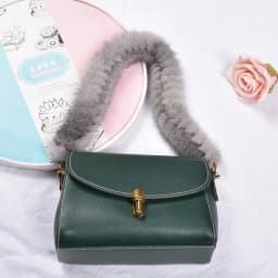 Besfilin Genuine Mink Fur Bag Strap Hand Woven Metal Handle Shoulder Chain Replacement Multi-Purpose Luxury Fashion Accessory