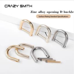 CRAZYSMITH 2pcs Detachable D Buckle Bag Straps Hardware Bag Accessories Zine Alloy Opening D Buckle Inner Diameter 13mm