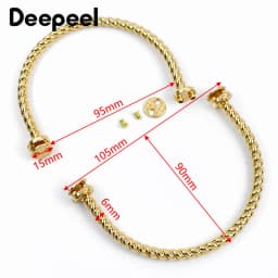 1-5Pcs Deepeel Metal Bag Handles DIY Handbags Shoulder Bags Purse Hardware Accessories Purses Frame Round Hanging Buckle