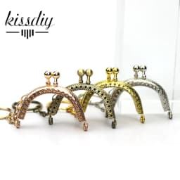 20PCS 5CM antique Bronze silver golden tone Metal Coin Purse Frames with keyring Bag Handle Kiss Clasp DIY Bag Accessories