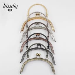 KISSDIY 10pcs 16.5cm Antique Bronze Silver Light Golden Metal Purse Handle Frame Kiss Clasp Handbags Accessories