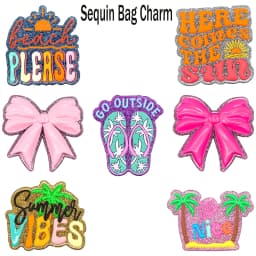 1/7PCS Casual Coconut Bag Charm Summer Accessories,Banana Cherry Bag Decoration for Tote,Heart Soccer Ball for Handbags