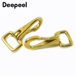 1-5Pcs Solid Brass Hook Buckle Carabiner Trigger Clip Snap Clasp Bag Strap Dog Collar Key Chain Buckles DIY Hardware Accessories